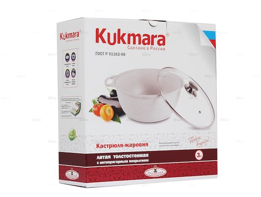 Жаровня KUKMARA ж34а антипригарное покрытие 3л